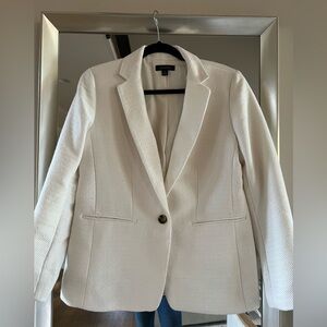 Ann Taylor Ivory Textured Blazer